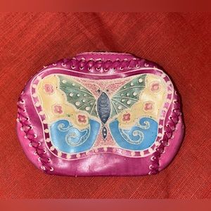 Pink Butterfly Mexico zipper bag